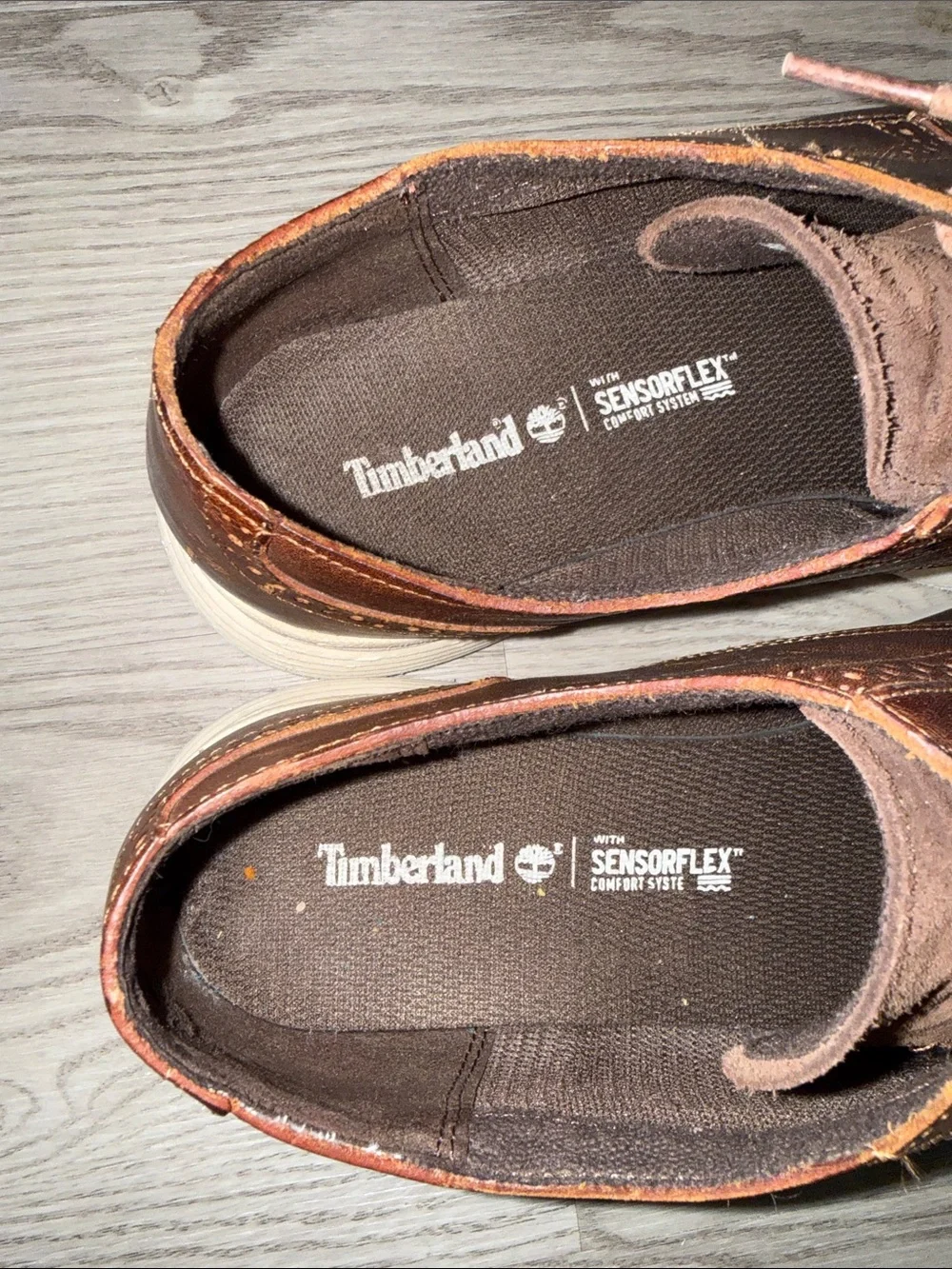 Timberland Brown Leather Lace-Up Derby with White Sole